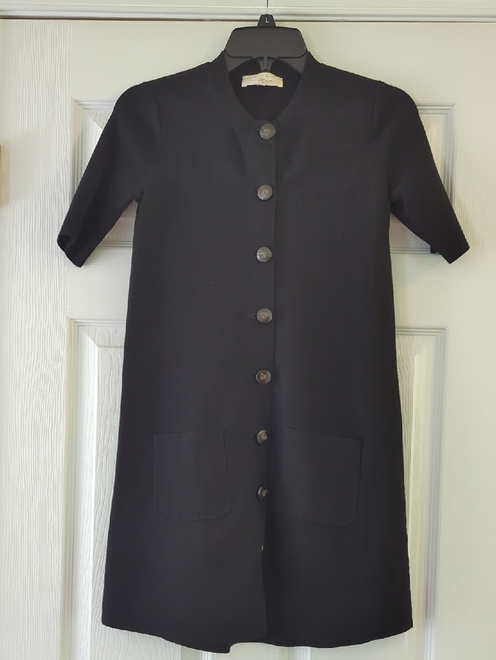 Sezane Ava Black Knit Mini Dress
